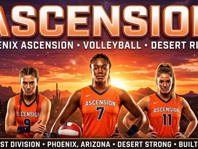 Phoenix Ascension 2026 poster banner — Gore, McCreadie and Gladstone in the bright orange VLA jerseys