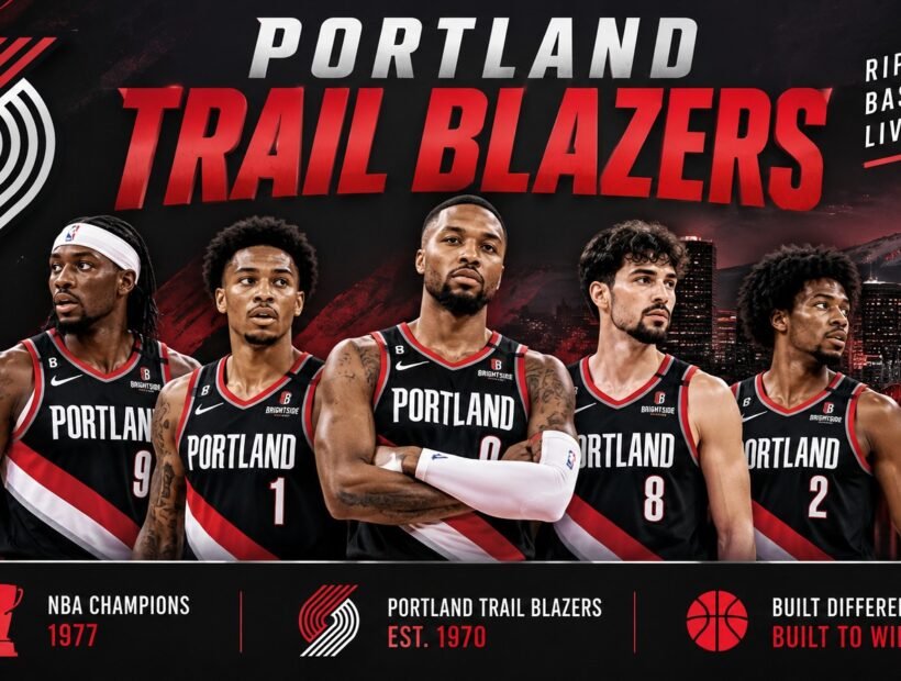 Portland Trail Blazers players in black jerseys – 2026-27 team