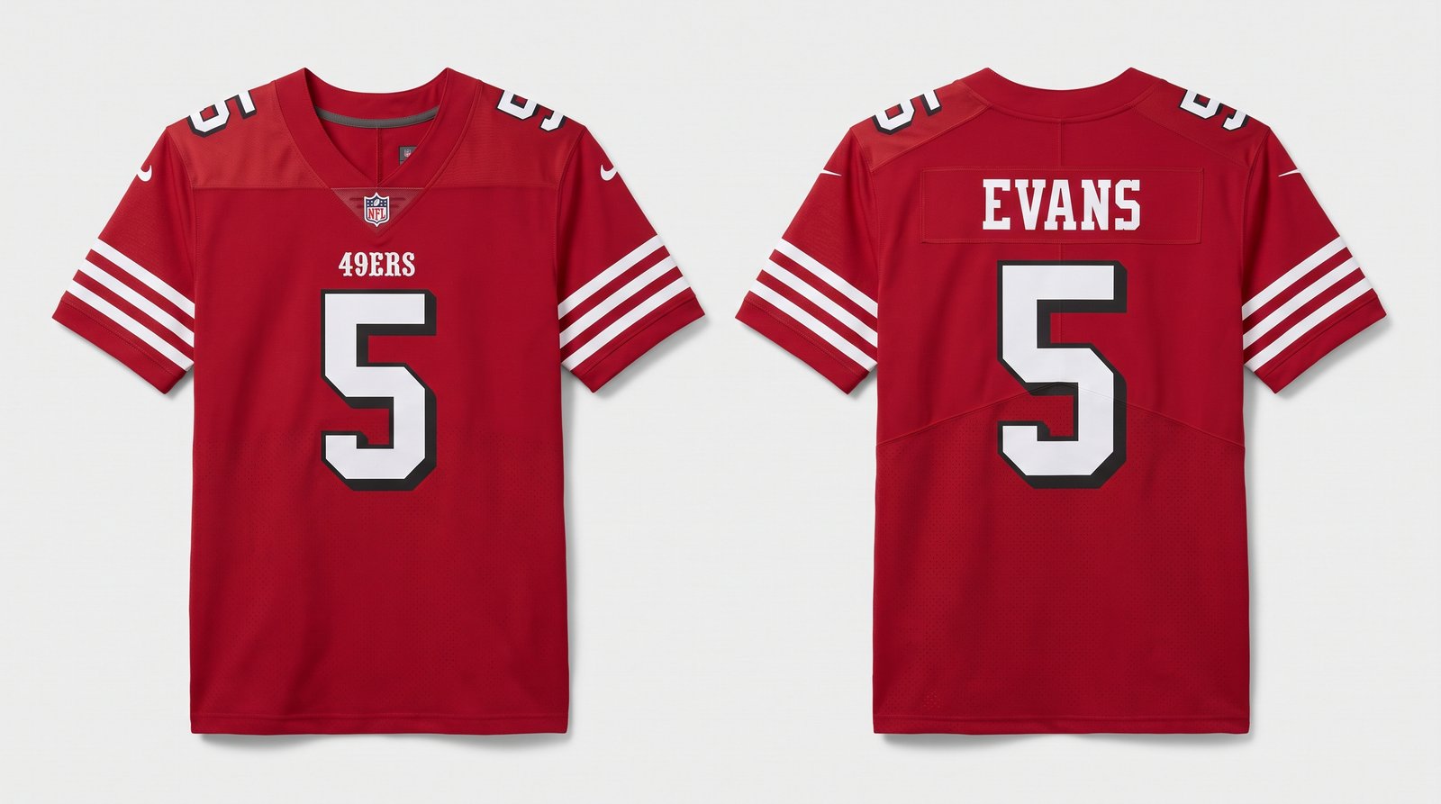 #5 Evans — 49ers Style Home Jersey