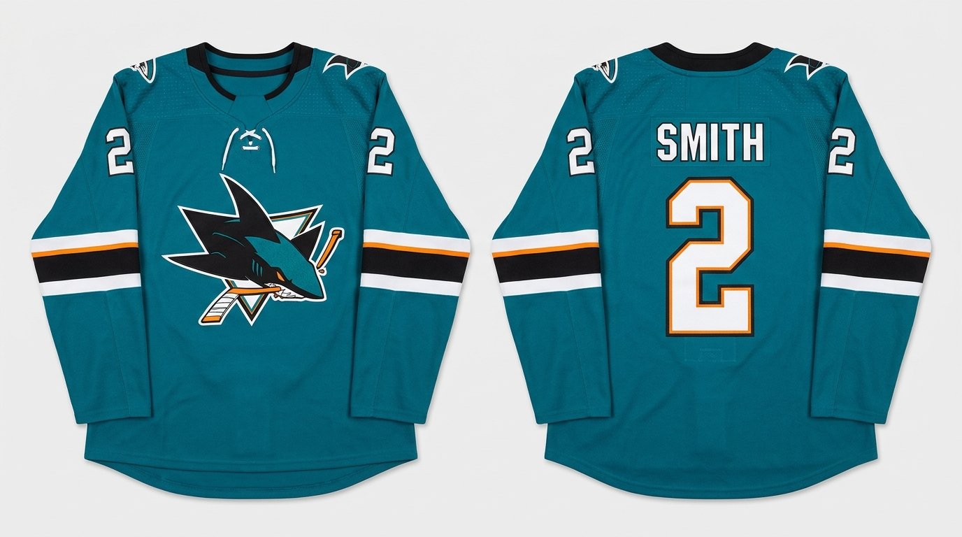 Will Smith San Jose Sharks style home jersey front and back