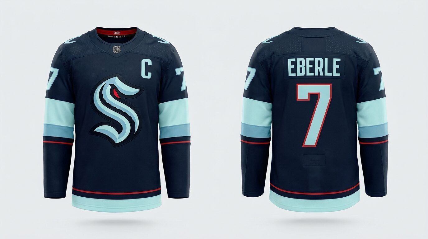 Jordan Eberle Seattle Kraken style home jersey front and back