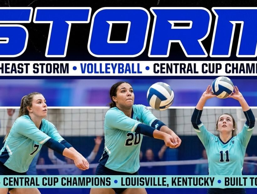 Southeast Storm 2026 poster banner — Guptill, Mckeown and Hood in the teal SKEVA Storm jerseys
