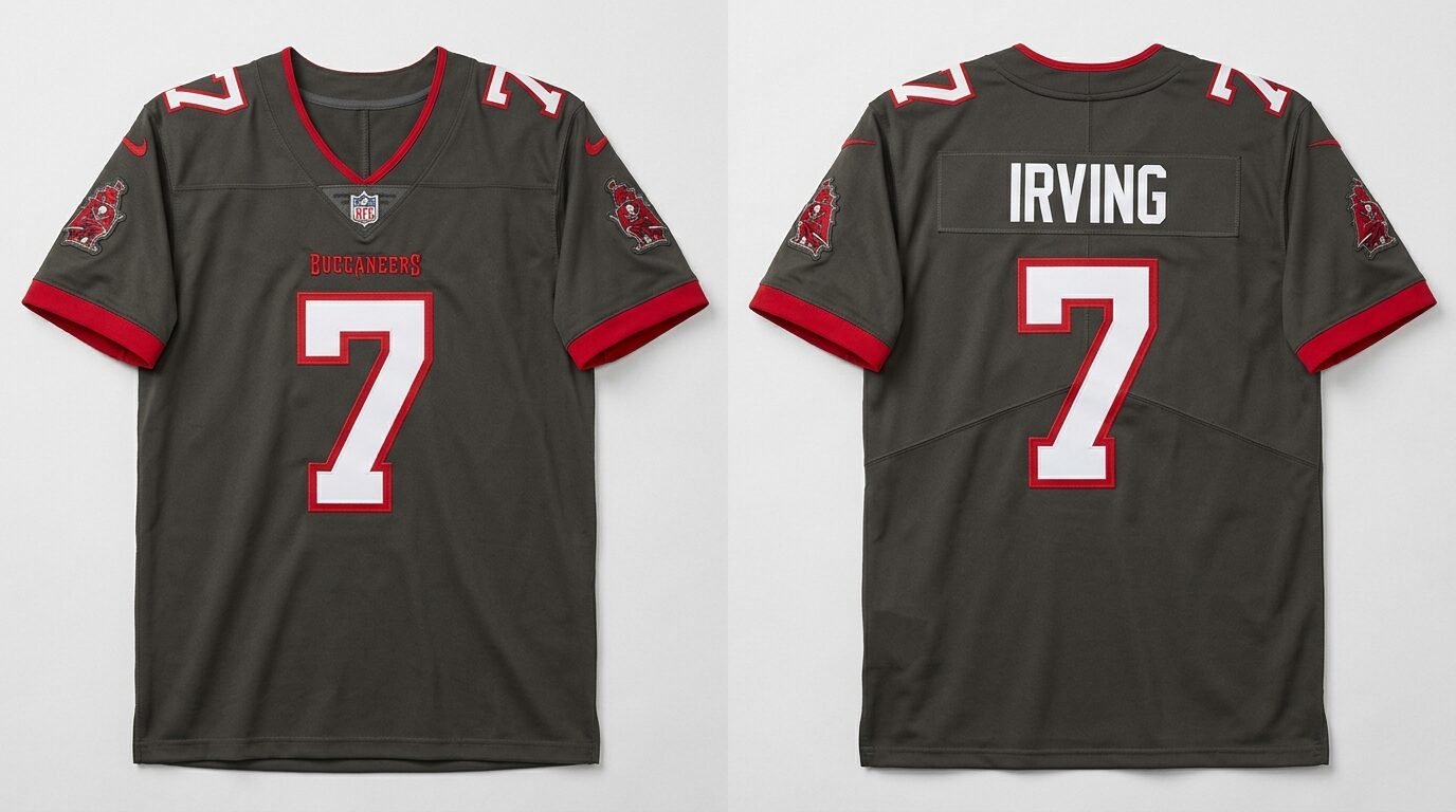 Tampa Bay Buccaneers style home jersey number 7 - front and back view
