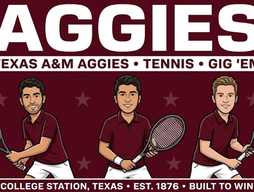 Texas A&M Aggies tennis poster banner