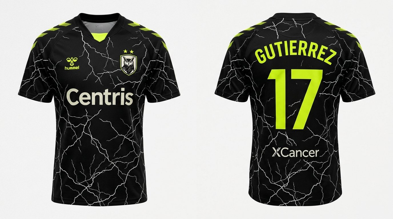 Black Union Omaha style soccer jersey number 17 - front and back view