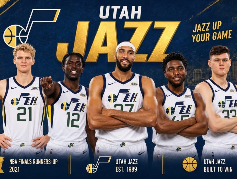 Utah Jazz players in white jerseys – 2026-27 team