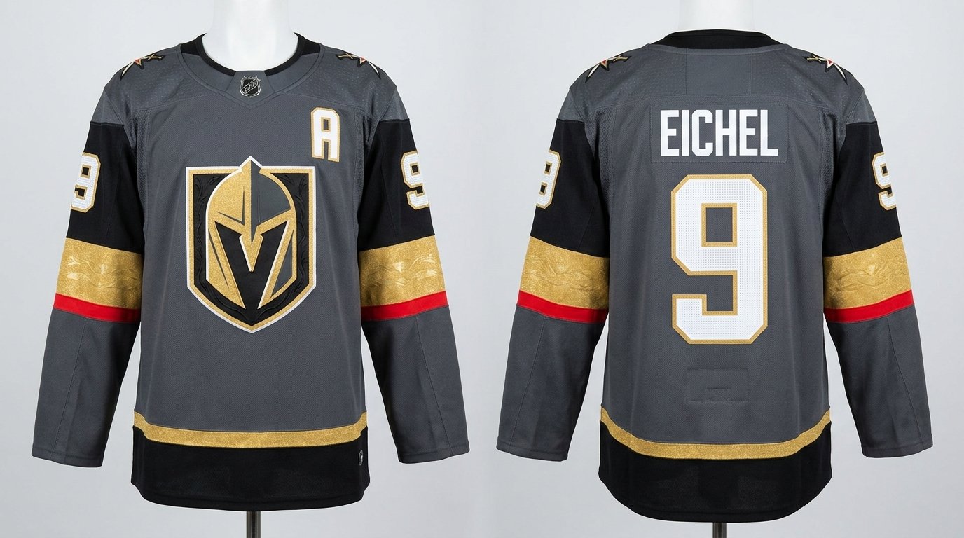Jack Eichel Vegas Golden Knights style home jersey front and back