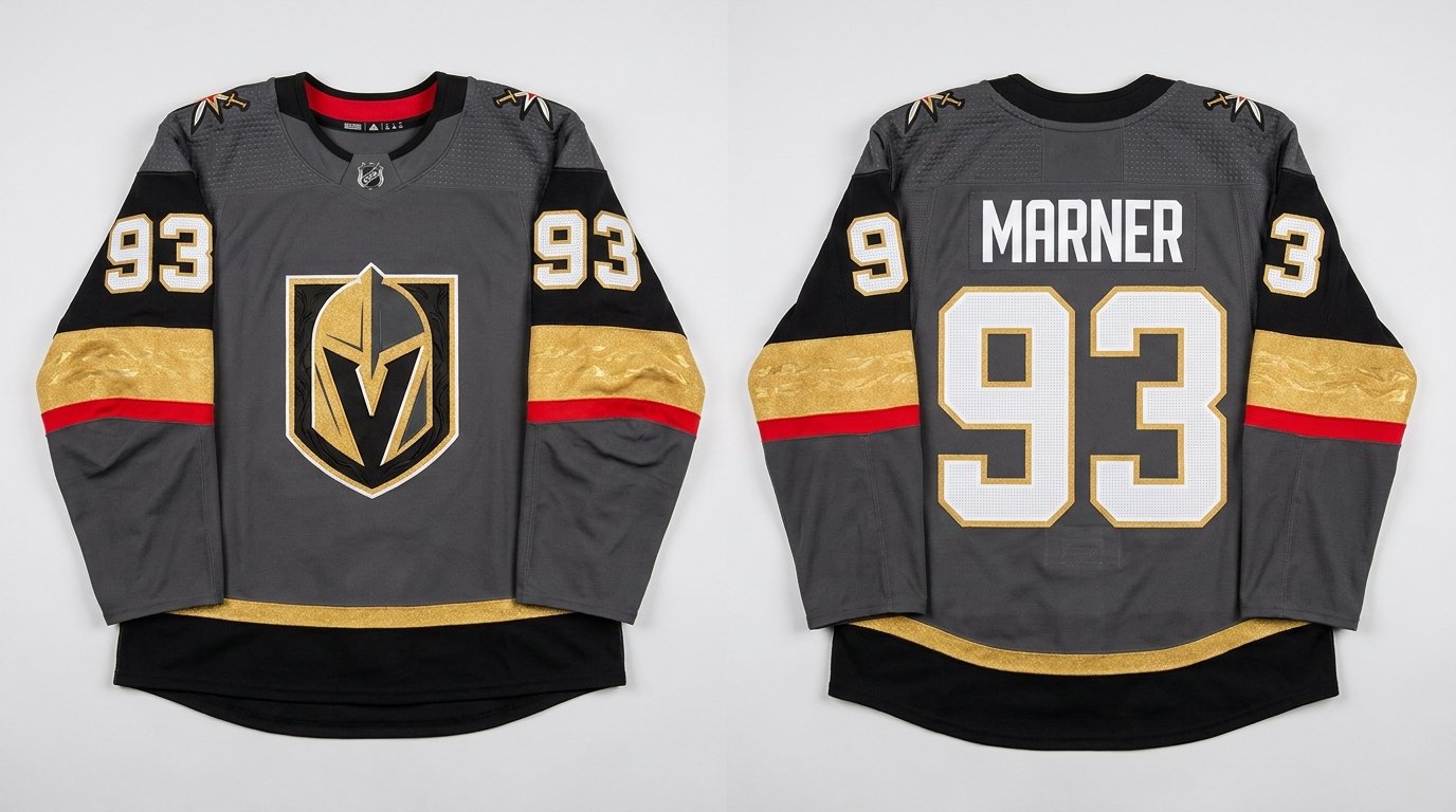 Mitch Marner Vegas Golden Knights style home jersey front and back