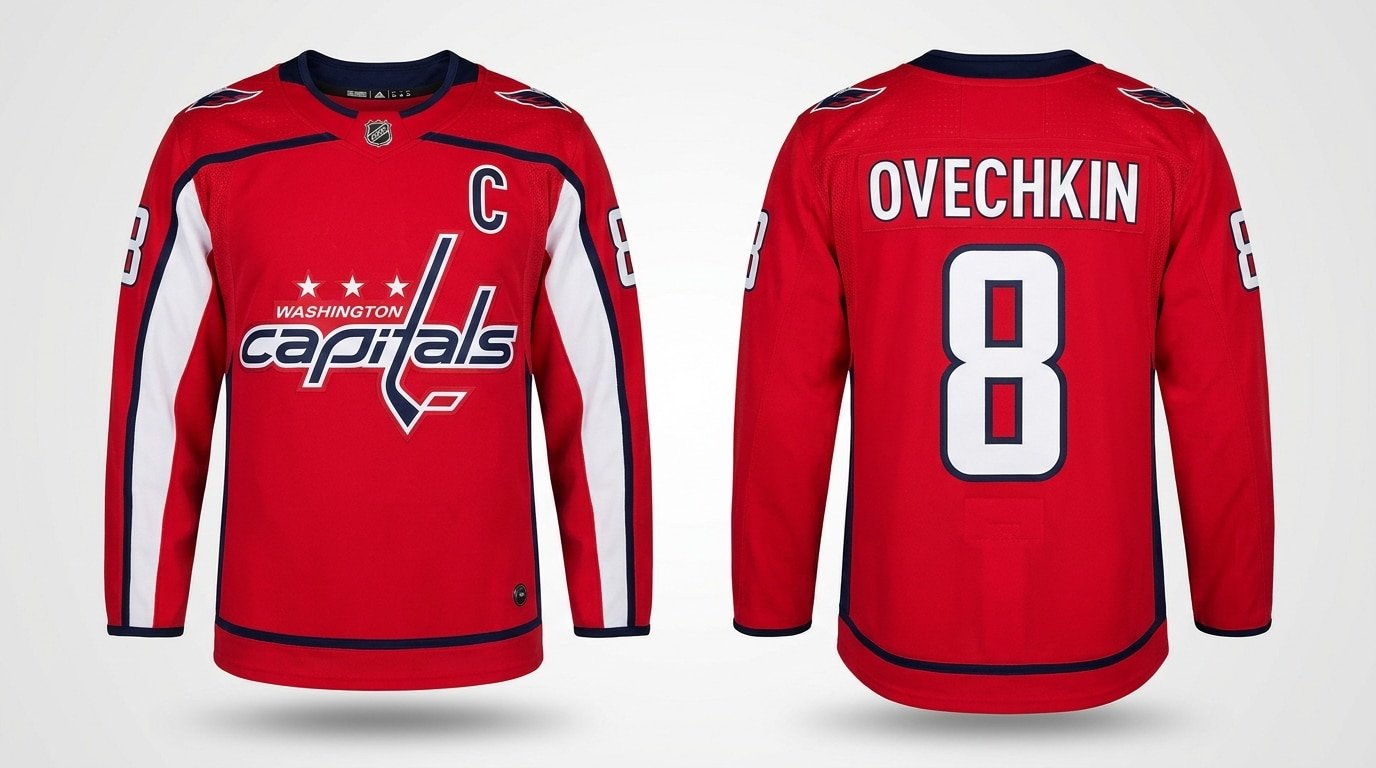 Alex Ovechkin Washington Capitals style home jersey front and back