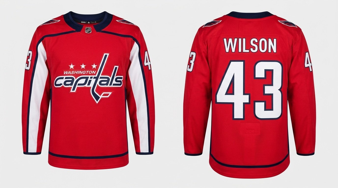 Tom Wilson Washington Capitals style home jersey front and back