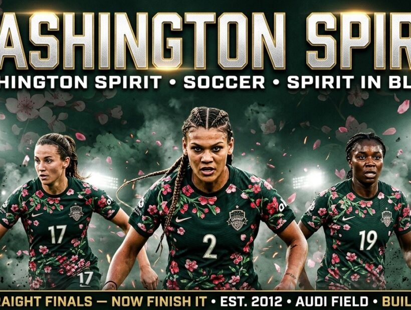 Washington Spirit 2026 poster banner with Rodman, Hershfelt and Kouassi