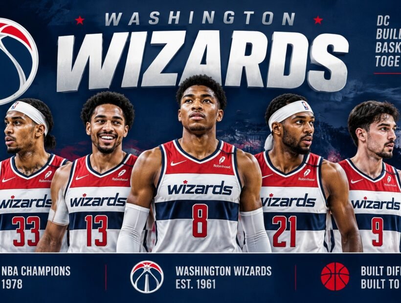 Washington Wizards players in red jerseys – 2026-27 team